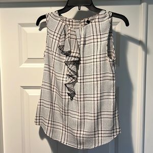 WHBM Blouse w/ silver beading on neckline. Size 0.